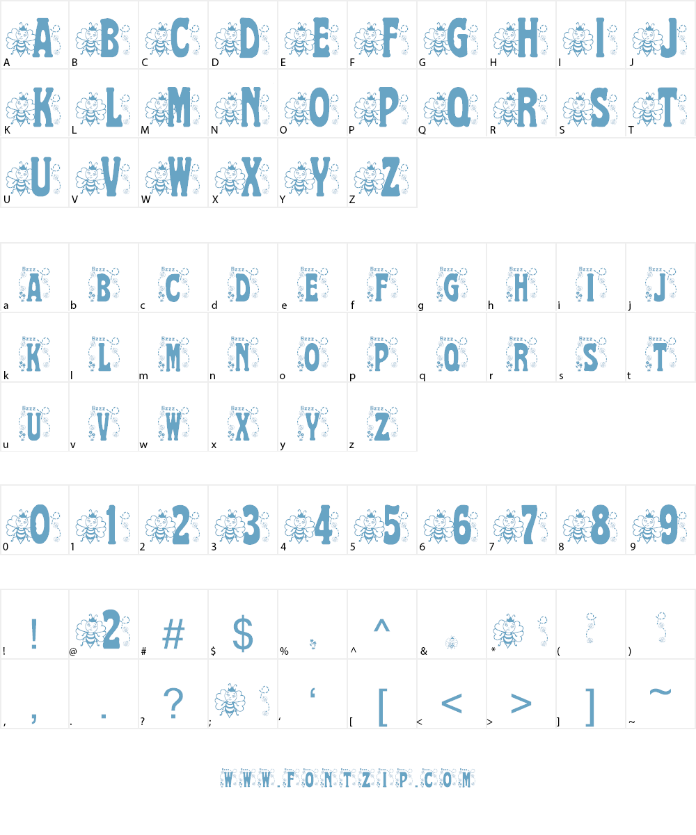 BJF Hunnybee Font Character
